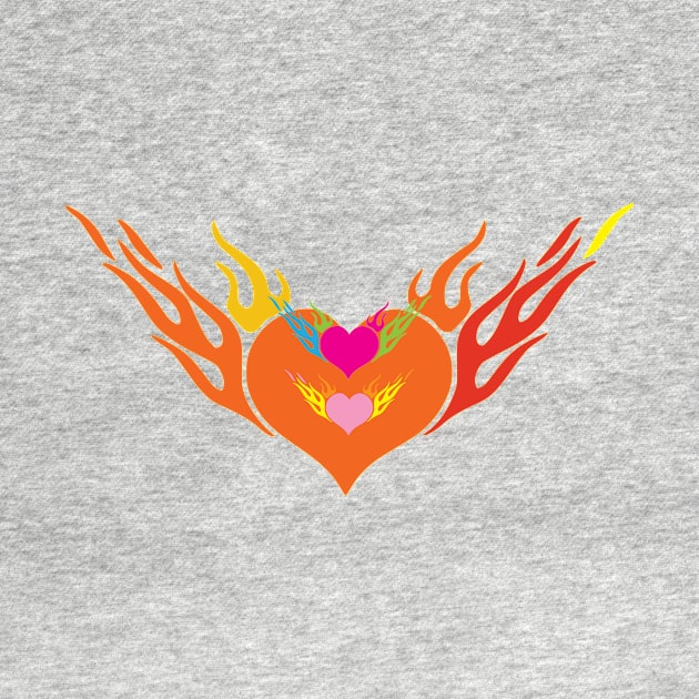 Flaming Hearts in One by OssiesArt